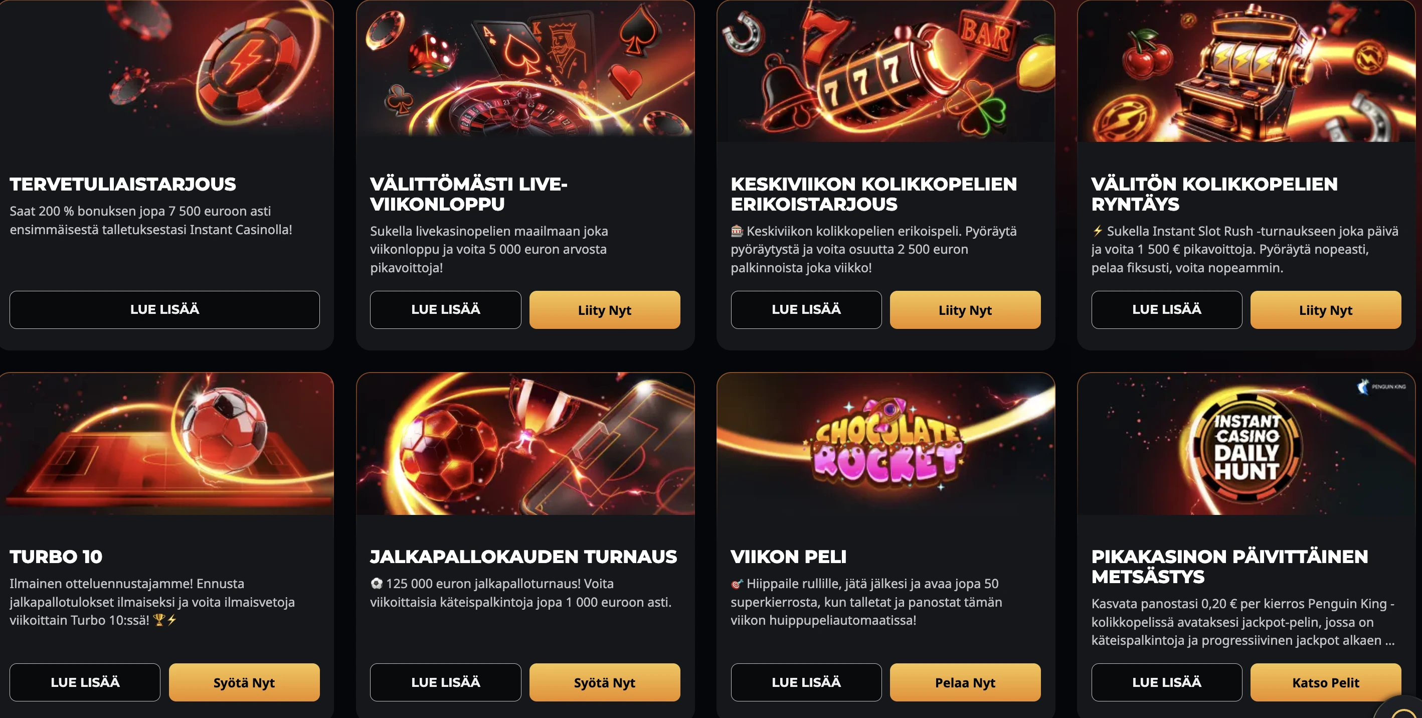 Instant Casino bonukset